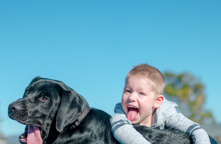 Austin and Therapy Dog Pancho